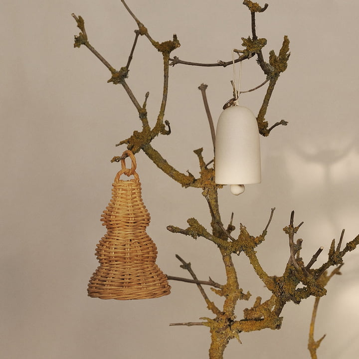 Geflochtene Glocken-Kugeln, natur (2er-Set) von Ferm Living