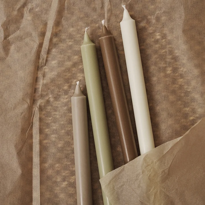 Ferm Living - Pure Stabkerzen, Botanic Blend (4er-Set)