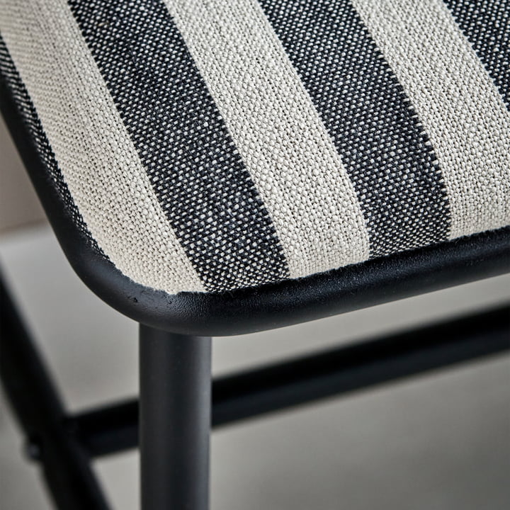 House Doctor - Toda Bank, 100 x 39 x 45 cm, schwarz/offwhite