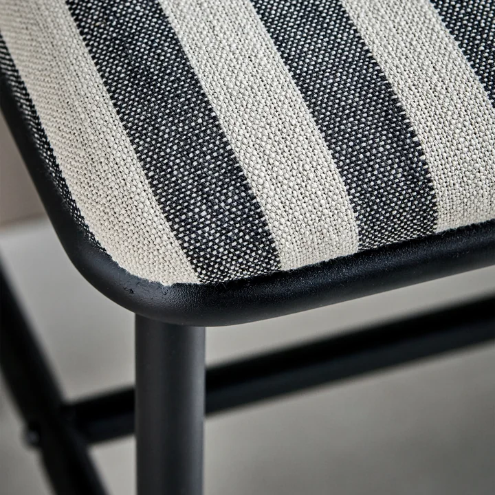 House Doctor - Toda Bank, 100 x 39 x 45 cm, schwarz/offwhite