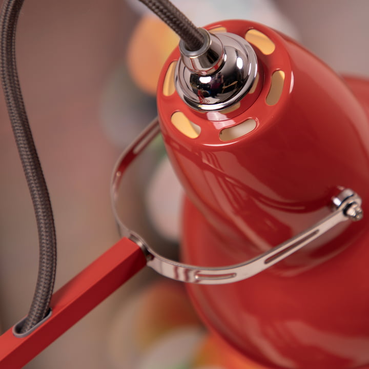 Original 1227 Tischleuchte, Kabel schwarz, Coral Red von Anglepoise