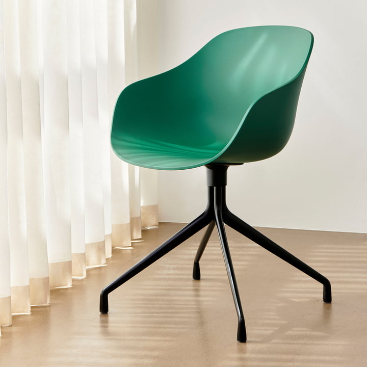 Hay - About A Chair AAC 220, Aluminium schwarz / teal green