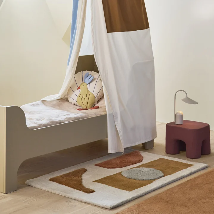 Ferm Living - Bloco Tuftteppich, 80 x 120 cm, green / off-white