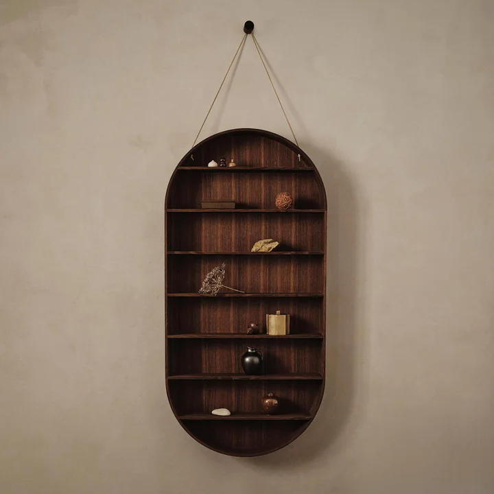Ferm Living - Oval Dorm Wandregal, Eiche geräuchert