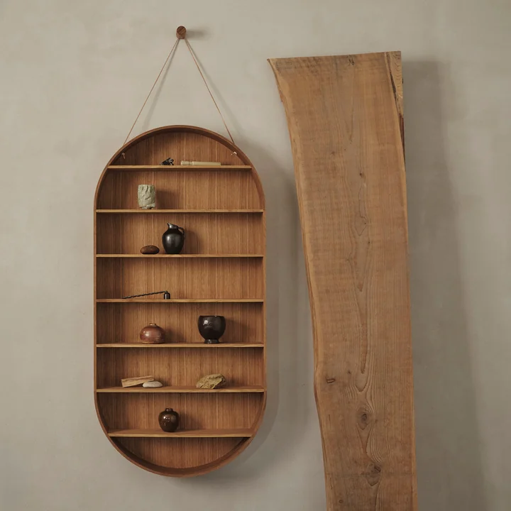 Ferm Living - Oval Dorm Wandregal, Eiche geölt