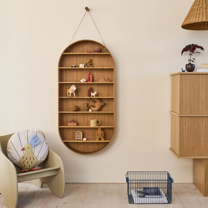 Ferm Living - Oval Dorm Wandregal, Eiche geölt