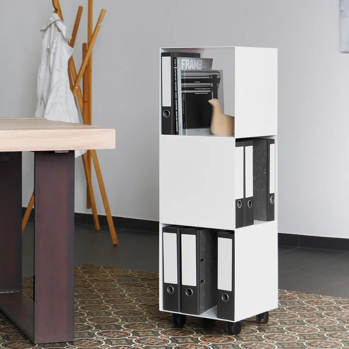 vonbox - 2side Rolltainer, weiß (RAL 9016)