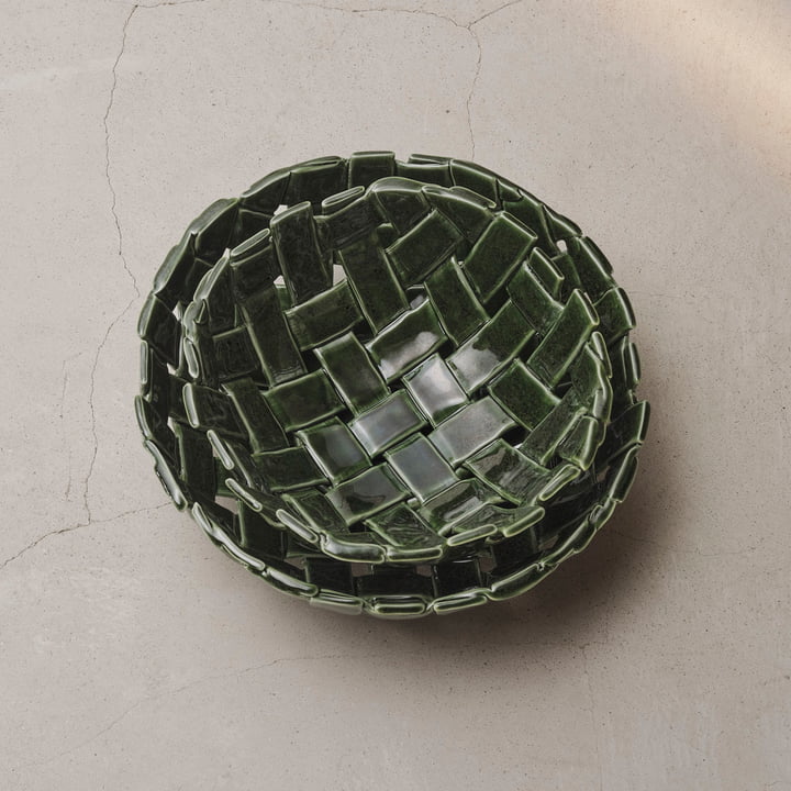 Ferm Living - Plait Schalen, emerald green