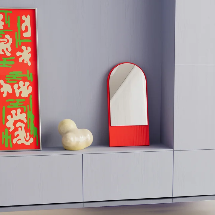 OUT Objekte unserer Tage - Friedrich Mini Spiegel, 28 x 58 cm, leuchtrot