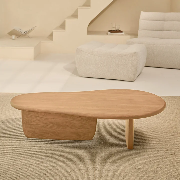 Studio Zondag - Ebb & Flow Couchtisch, 145 x 80 cm, Buche natur