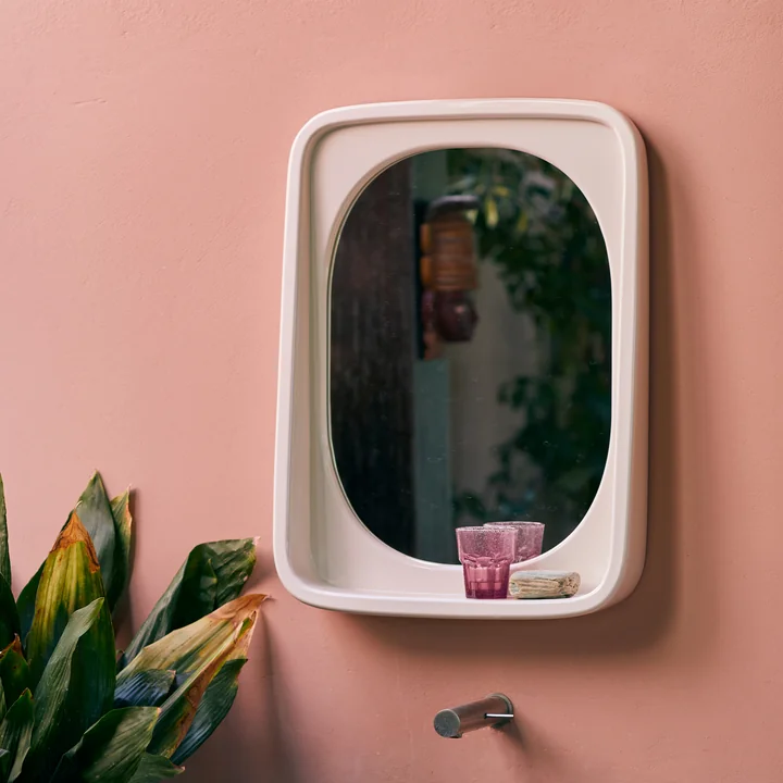 HKliving - Curve Spiegel 52 x 71 cm, eggshell glänzend