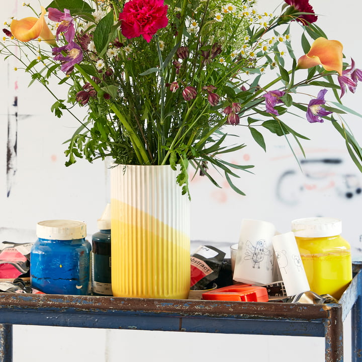 Vitra - Herringbone Vase geriffelt H 24,5 cm, gelb