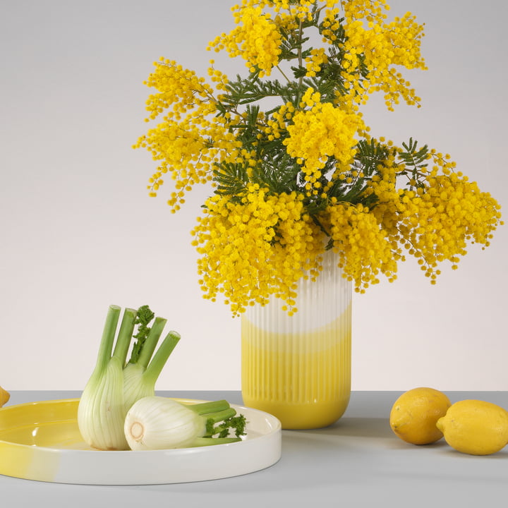 Vitra - Herringbone Vase geriffelt H 24,5 cm, gelb