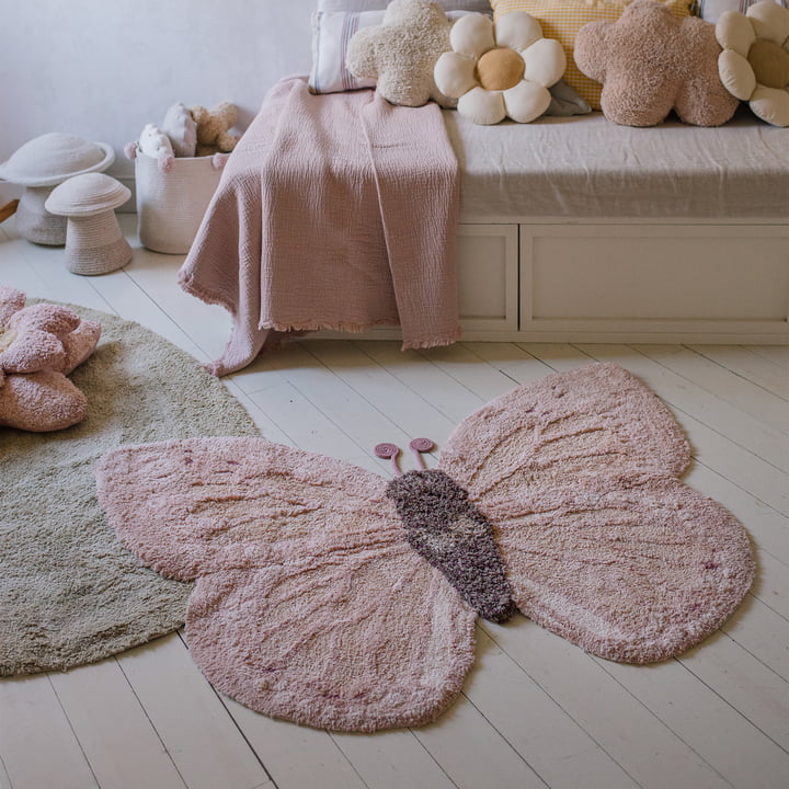 Lorena Canals - Animal Kinderteppich Schmetterling, 90 x 120 cm