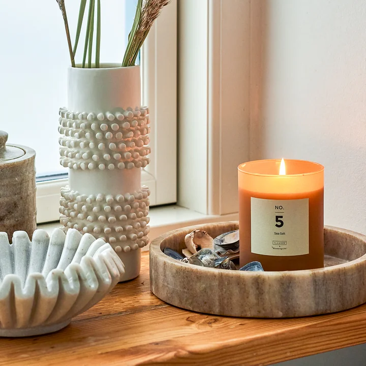 Bloomingville - Steingutvase Ø 8,5 x 20,5 cm, weiß