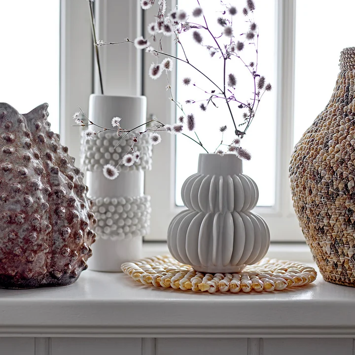 Bloomingville - Weiße Steingutvasen