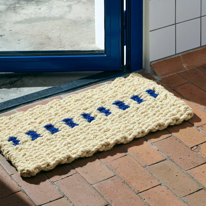 HAY - Coco Fußmatte, dot, weiß / blau