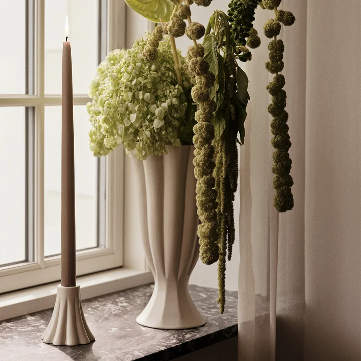 Broste Copenhagen - Heli Vase, Ø 17 x 30 cm, cream