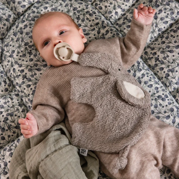 Sebra - Schmusetuch und Schnullerhalter, Elefant, grau