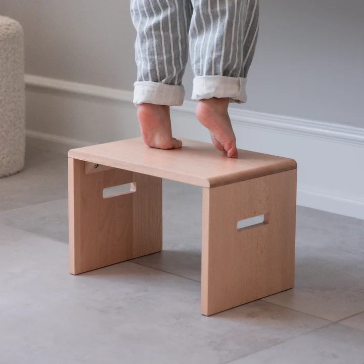 Sebra - Kinder-Tritthocker, H 24 cm, Wooden Edition, Buche natur