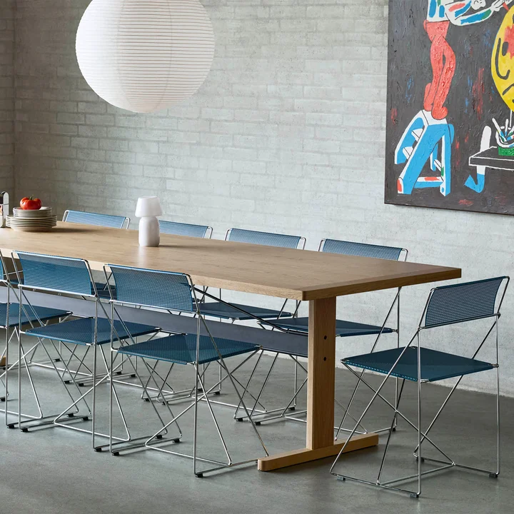 HAY - X-Line Stuhl, Indoor, verchromt / powder blue