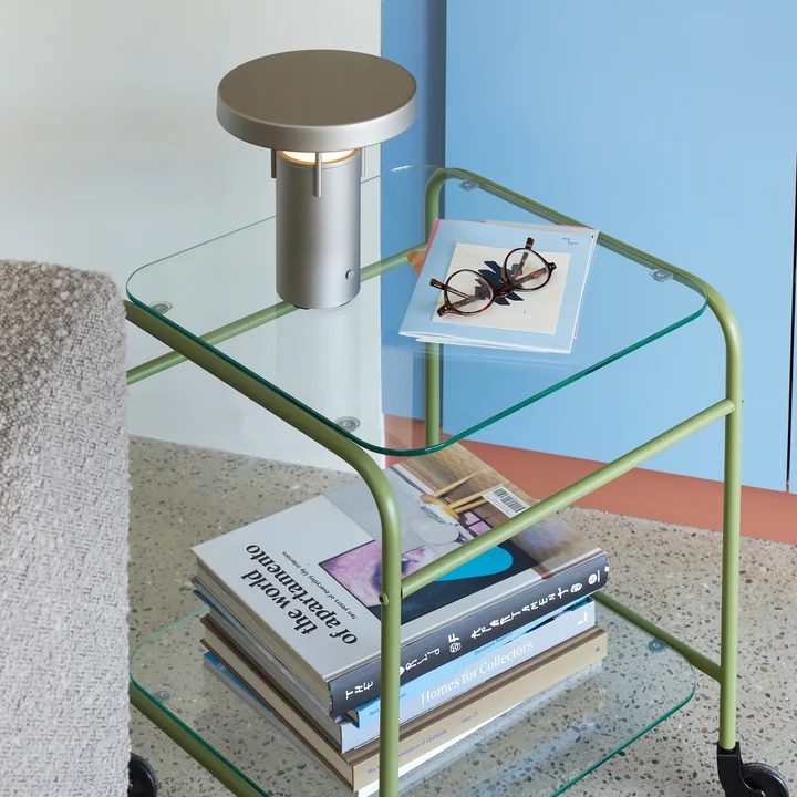 Hübsch Interior - Zephyr Servierwagen mit Rollen, grün