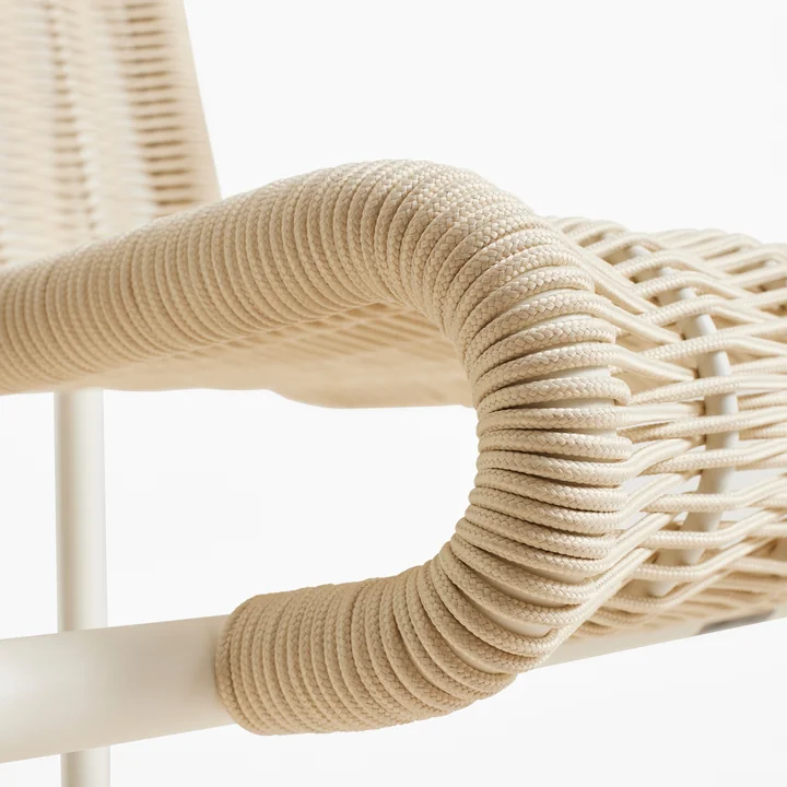 HAY - Palissade Cord Lounge Chair Low, cremeweiß