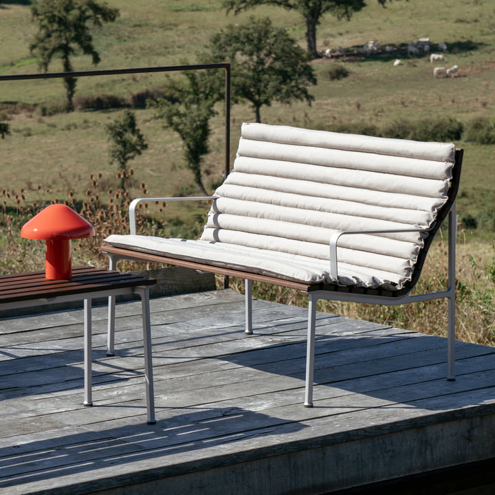 Hay - Traverse Lounge Bench, mit Armlehnen, aluminium / Esche geölt