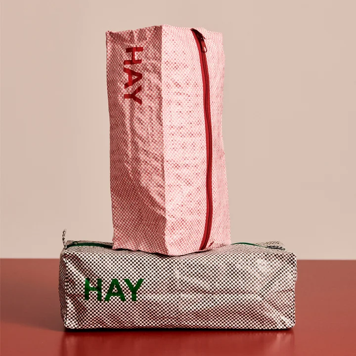 HAY - Candy Mono Kulturbeutel, box, grau und hellrosa
