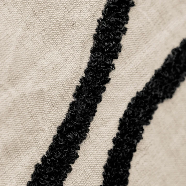 House Doctor - Fly Kissenbezug, 50 x 50 cm, schwarz / off-white