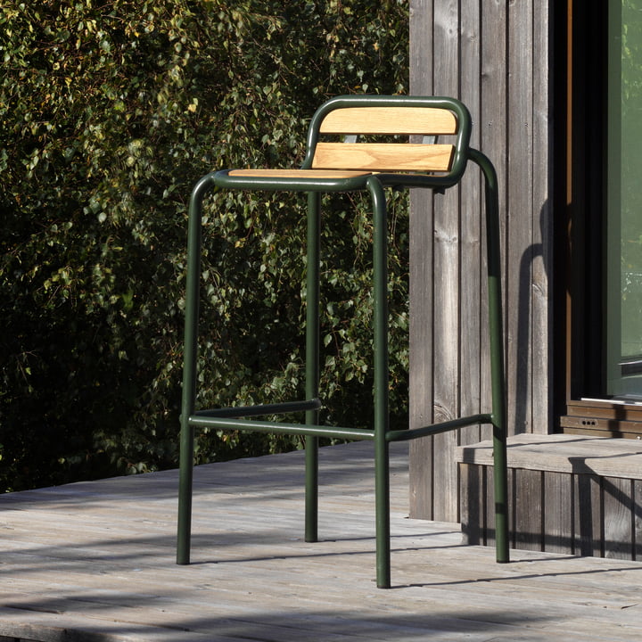 Normann Copenhagen - Vig Barstuhl, H 75 cm, dunkelgrün / robinie