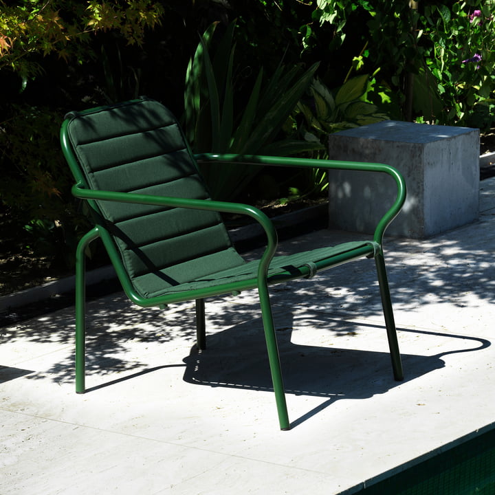 Normann Copenhagen - Vig Lounge Chair, dunkelgrün mit Sitzauflage