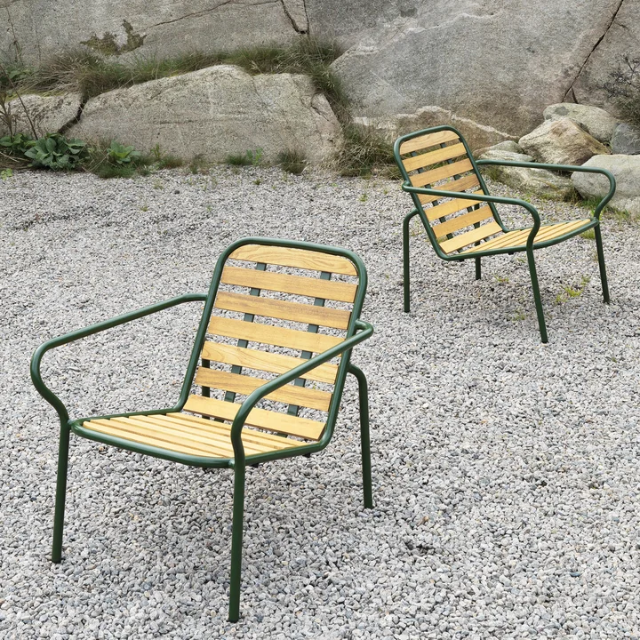 Normann Copenhagen - Vig Lounge Chair, dunkelgrün / robinie