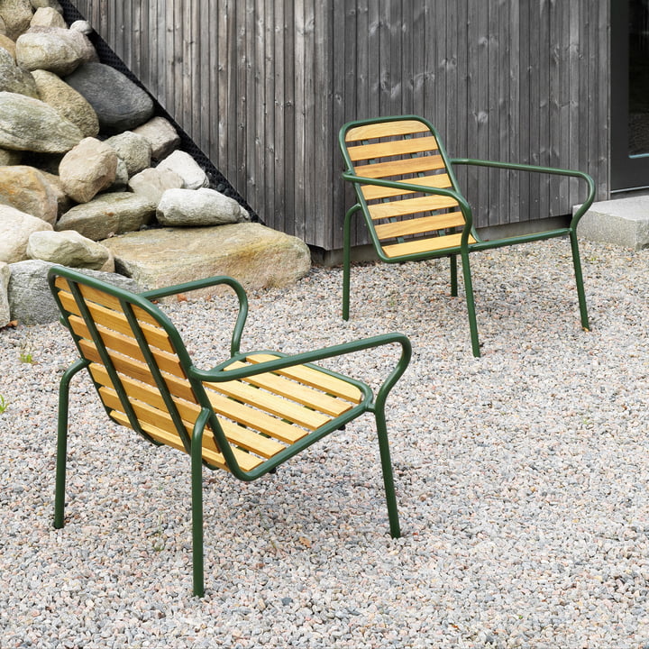 Normann Copenhagen - Vig Lounge Chair, dunkelgrün / robinie