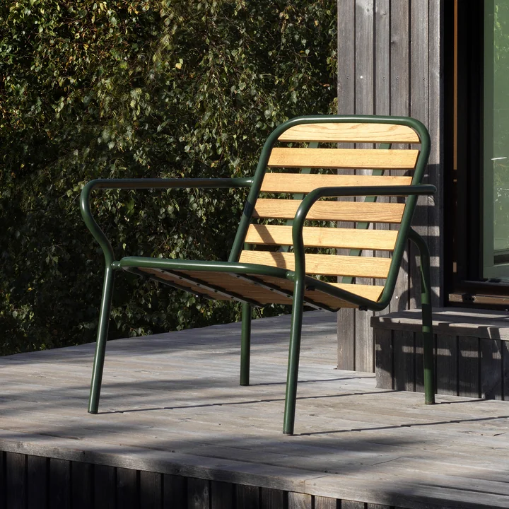 Normann Copenhagen - Vig Lounge Chair, dunkelgrün / robinie