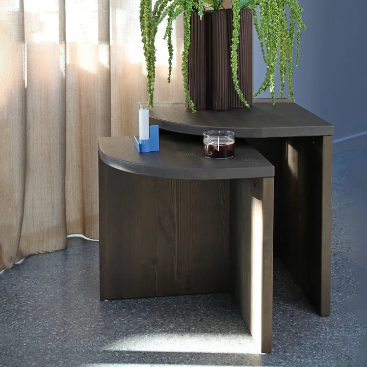 Combine Beistelltisch-Set, Kiefer carobbraun (2er-Set) von Karup Design