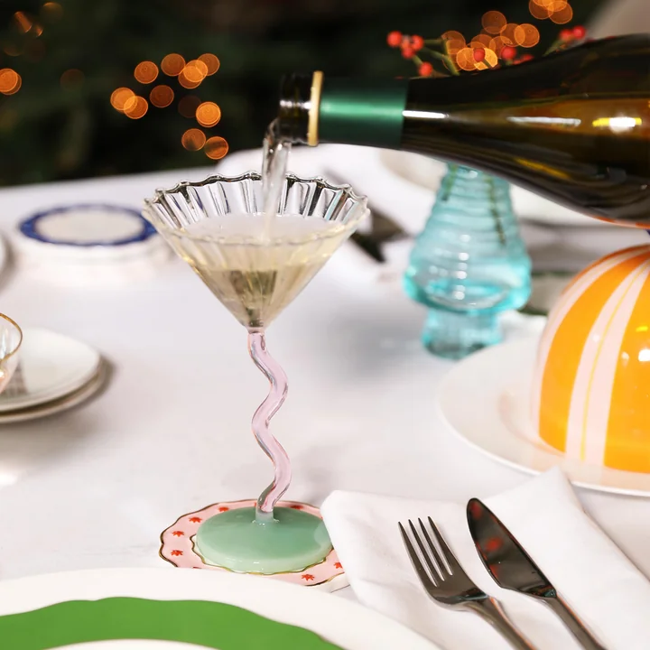 &klevering - Coupe Curve Cocktailglas, pink