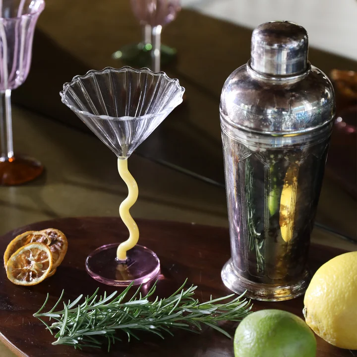 &klevering - Coupe Curve Cocktailglas, caramel (2er-Set)