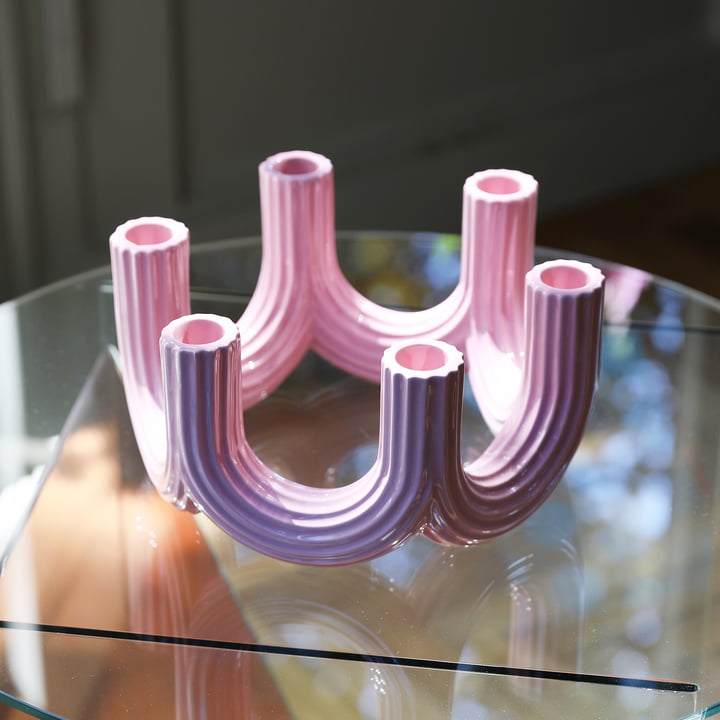 &klevering - Churros Kerzenhalter 11 x Ø 23,5 cm, pink