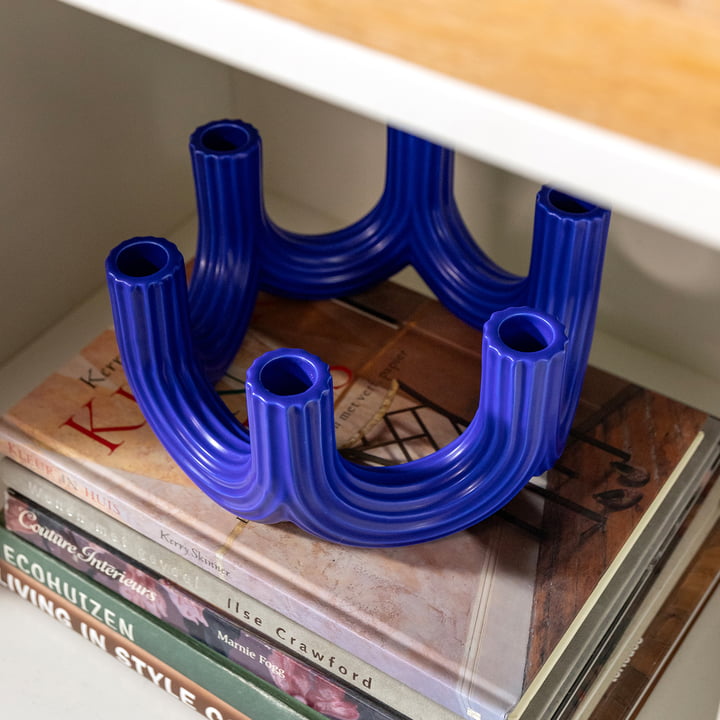 &klevering - Churros Kerzenhalter 11 x Ø 23,5 cm, blau