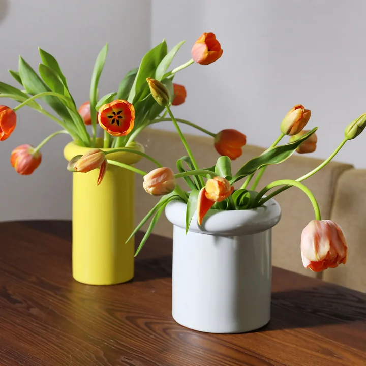 &klevering - Turban Vase, gelb und mist