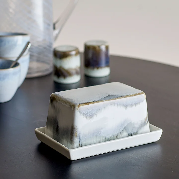 Bloomingville - Paula Butterdose, grau / mehrfarbig