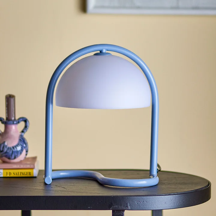 Bloomingville - Favour Tischleuchte, Ø 24,5 x 29,5 cm, blau