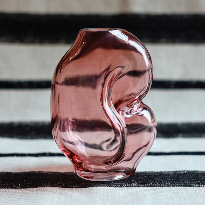 HKliving - Gleam Glas-Vase small, rose