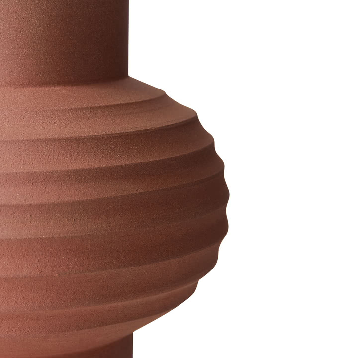 HKliving - Handcarved Terrakotta Vase, Bulb