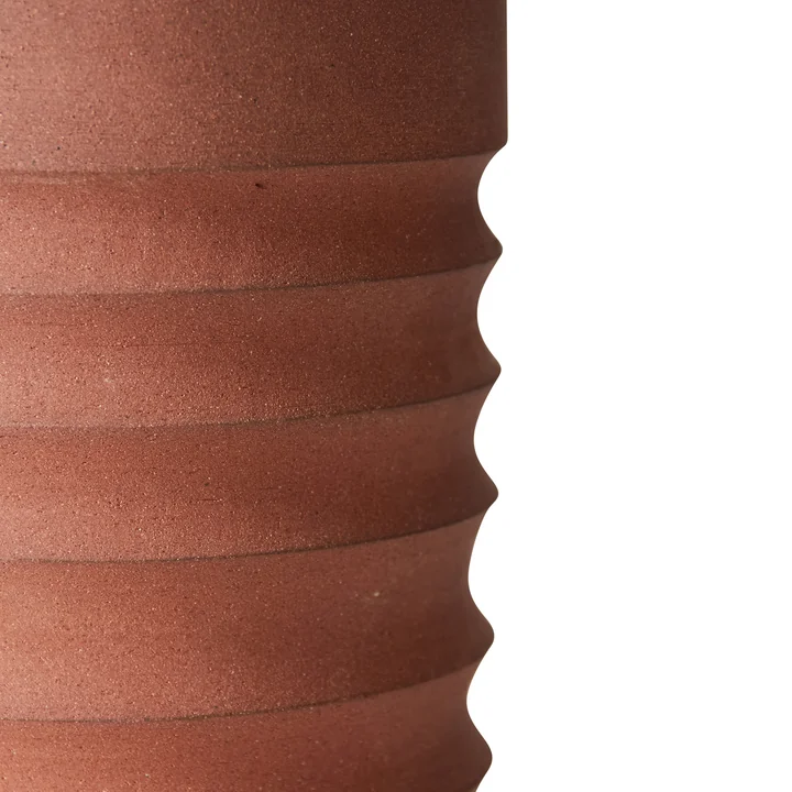 HKliving - Handcarved Terrakotta Vase, Tube