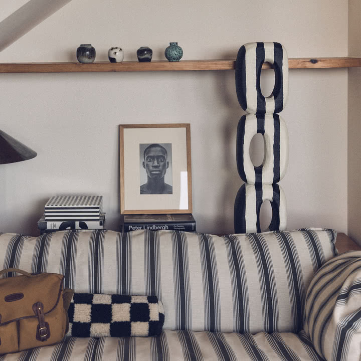 HKliving - Monochrome Art Skulptur, schwarz / weiß