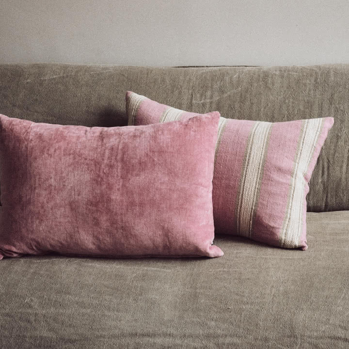 HKliving - Samt-Kissen, 40 x 60 cm, rose