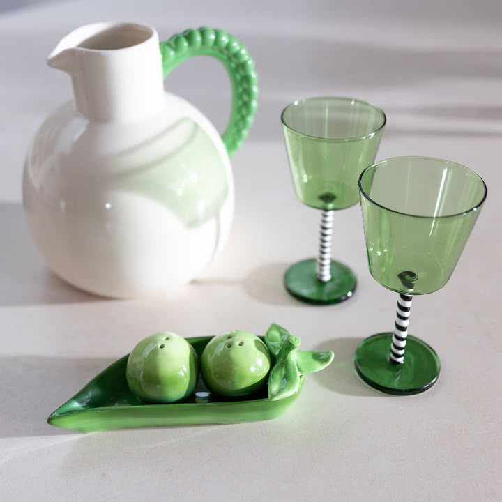&klevering - Salz- und Pfefferstreuer, Pea, grün