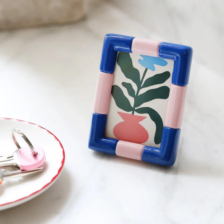 &klevering - Rift Bilderrahmen, 7,5 x 10 cm, blau / rosa